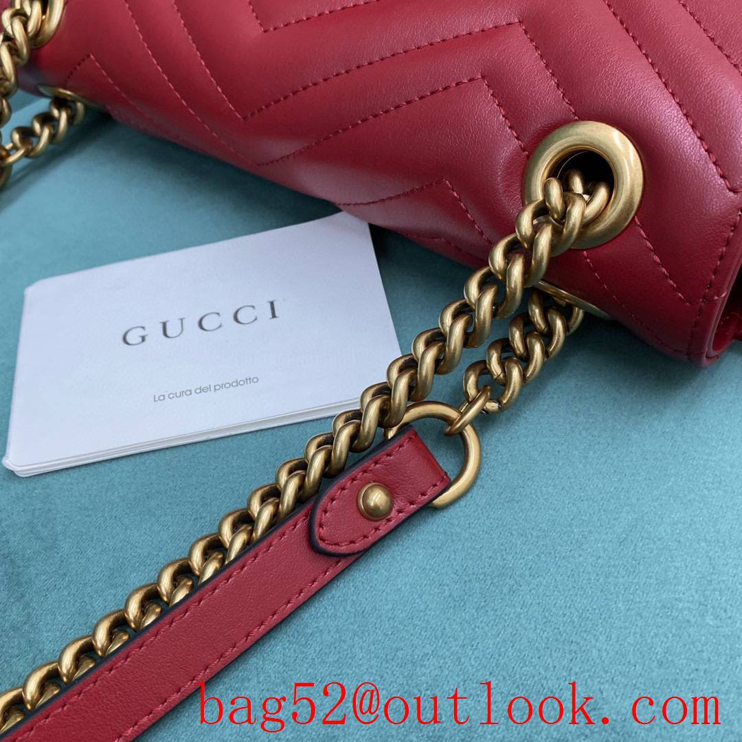 Gucci marmont medium original leather pink women's chain handbag