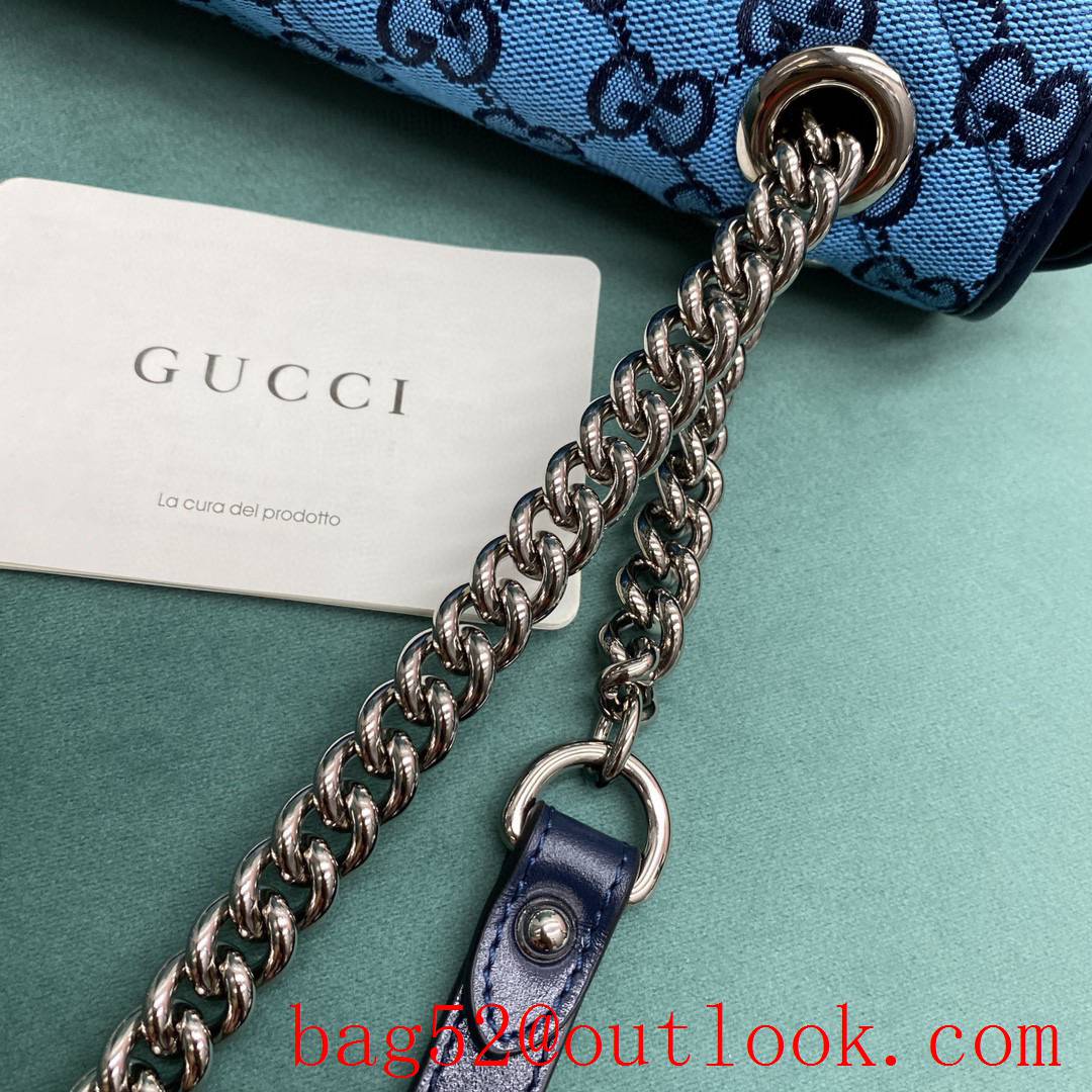 Gucci Multicolor medium Classic plaid mixed line connection blue purpule women's chain handbag