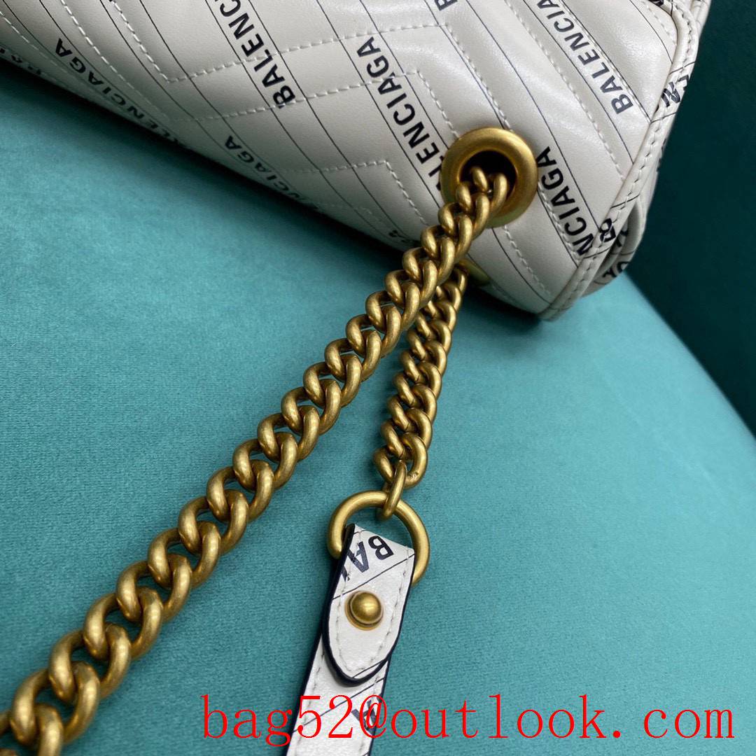 Gucci Multicolor medium Classic plaid mixed line connection white letters baleciaga women's chain handbag