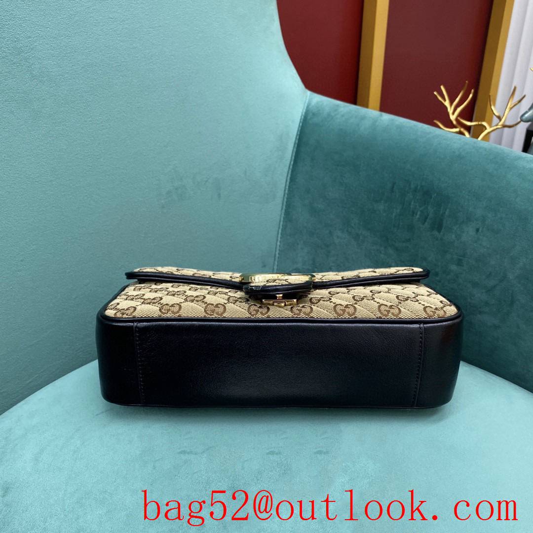 Gucci Marmont New color Original imported cloth lining with sheepskin navy blue shoulder handbag