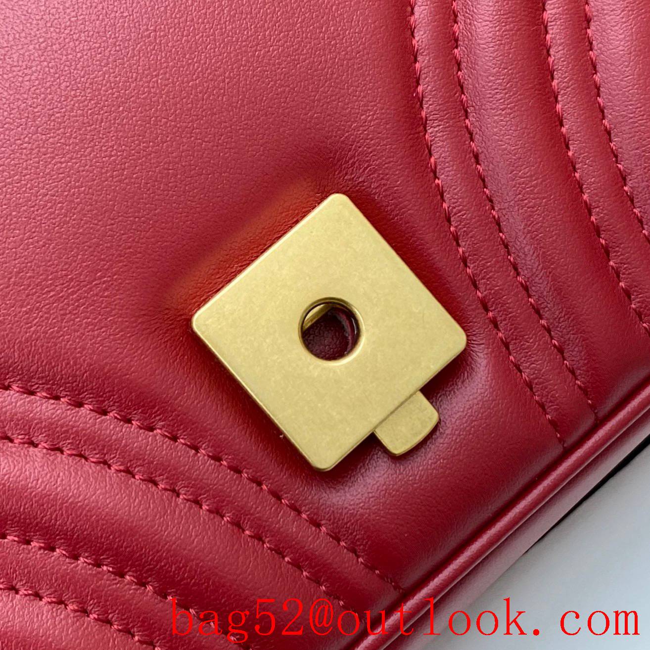 Gucci Now marmont original leather medium red gold chain women's crossbody handbag