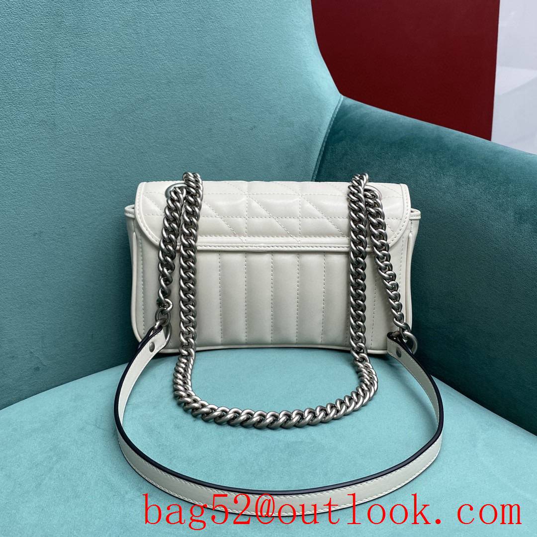 Gucci new GG Marmont white medium bag Antique Silver Double G Buckle crossbody shoulder handbag