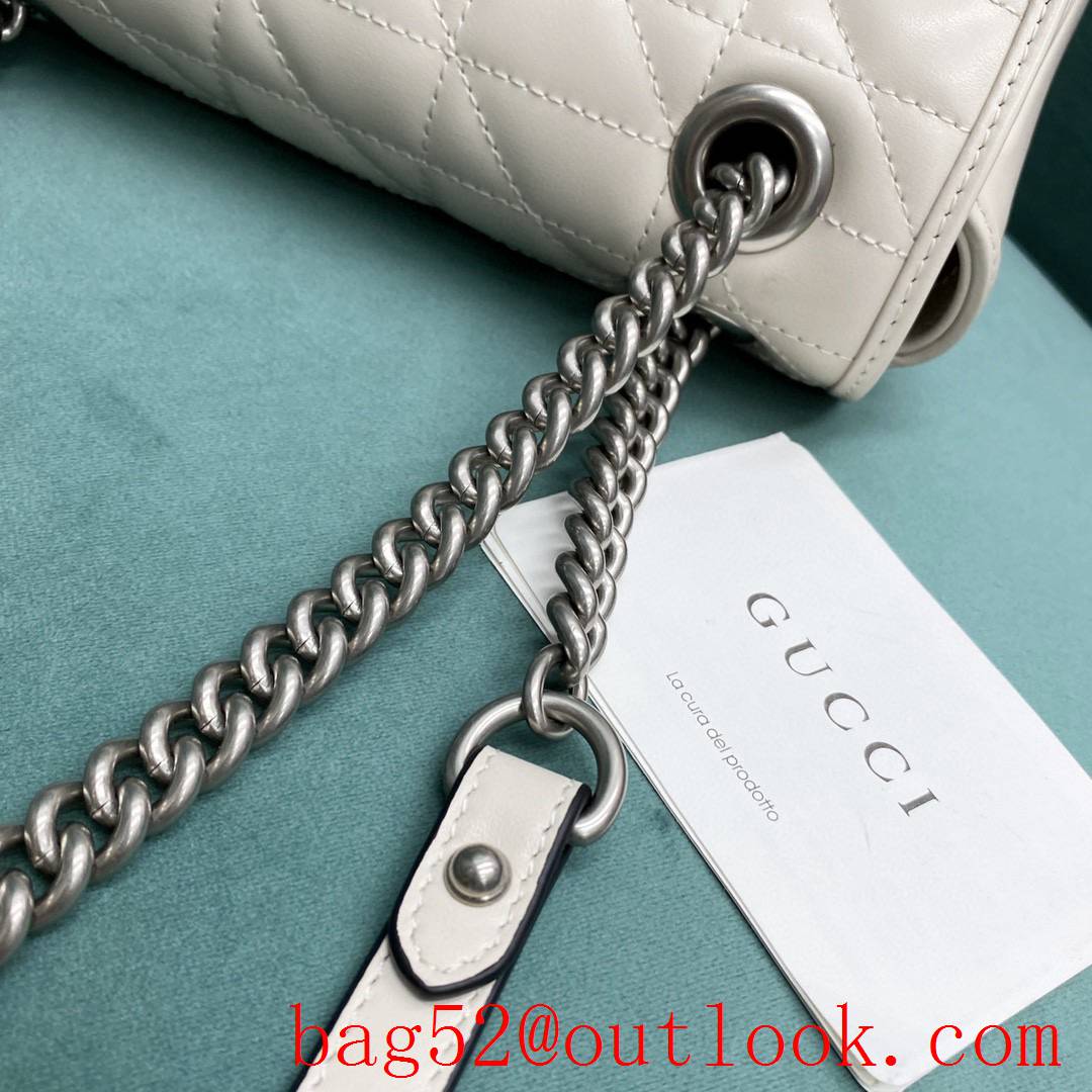 Gucci new GG Marmont white medium bag Antique Silver Double G Buckle crossbody shoulder handbag