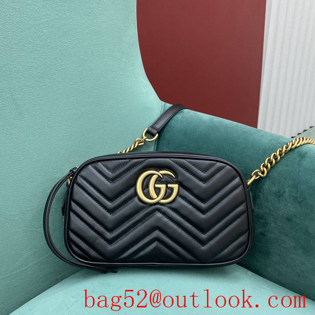 Gucci Marmont original leather black crossbody women's handbag