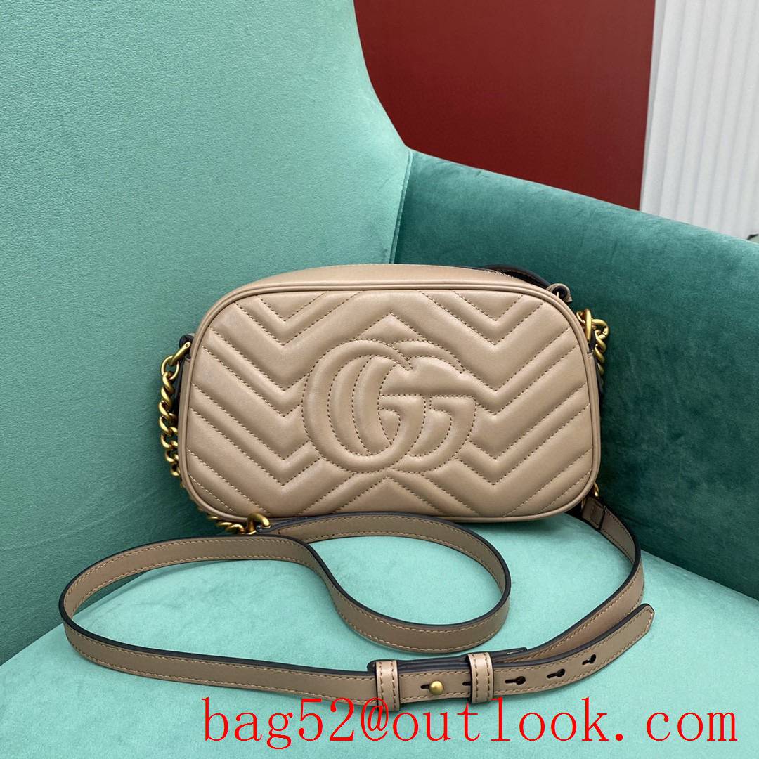 Gucci Marmont original leather apricot crossbody women's handbag