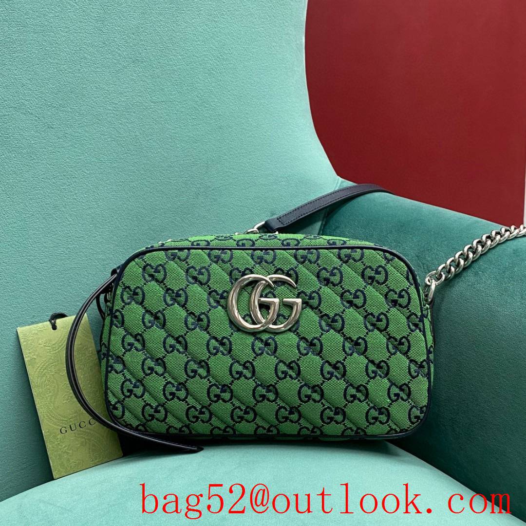 Gucci Marmont original leather green crossbody women's handbag