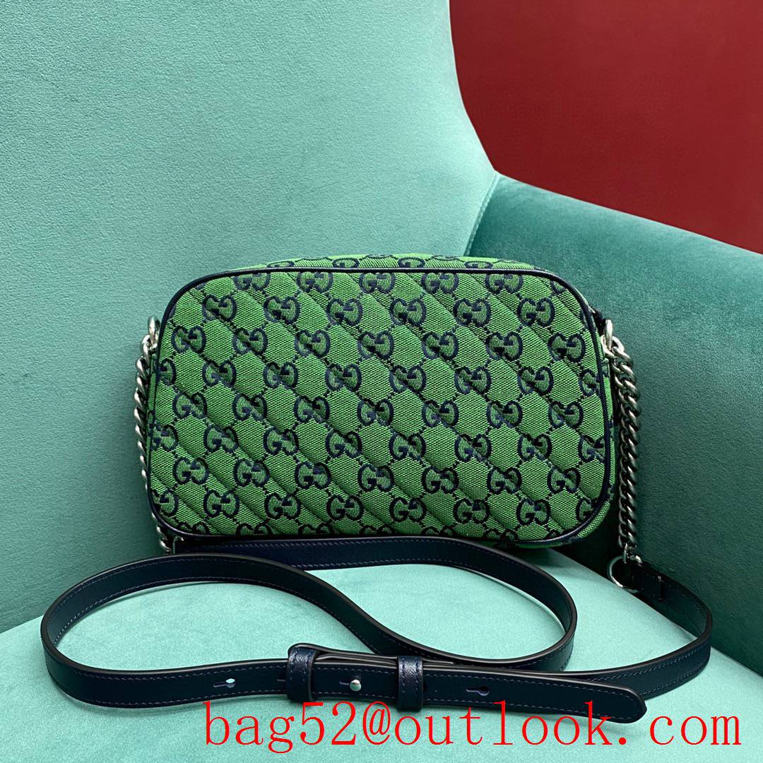 Gucci Marmont original leather green crossbody women's handbag