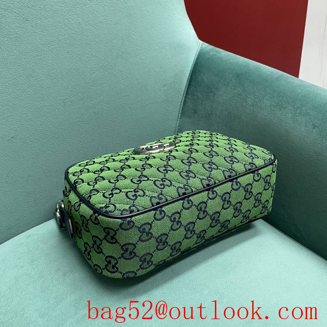 Gucci Marmont original leather green crossbody women's handbag