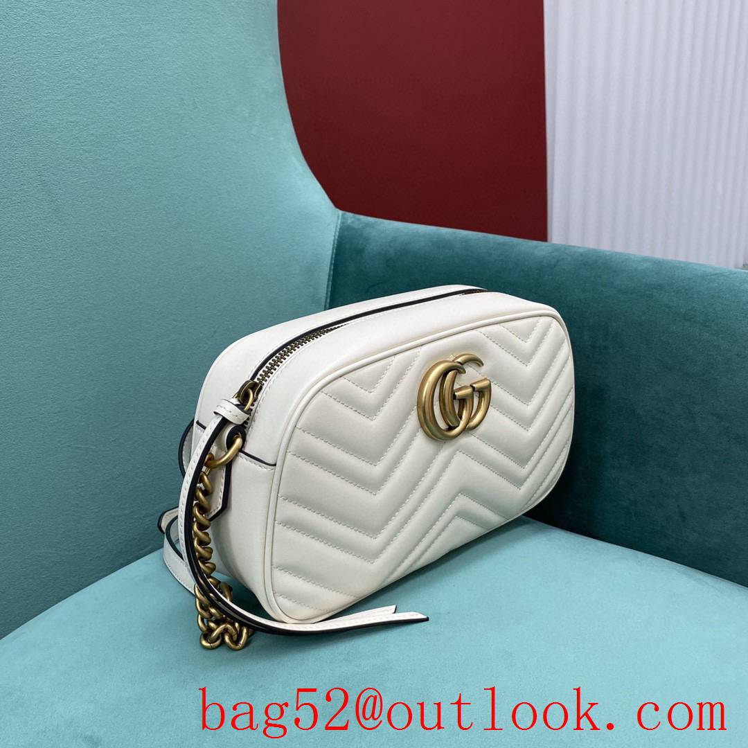 Gucci Marmont original leather white crossbody women's handbag