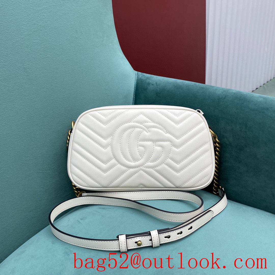 Gucci Marmont original leather white crossbody women's handbag