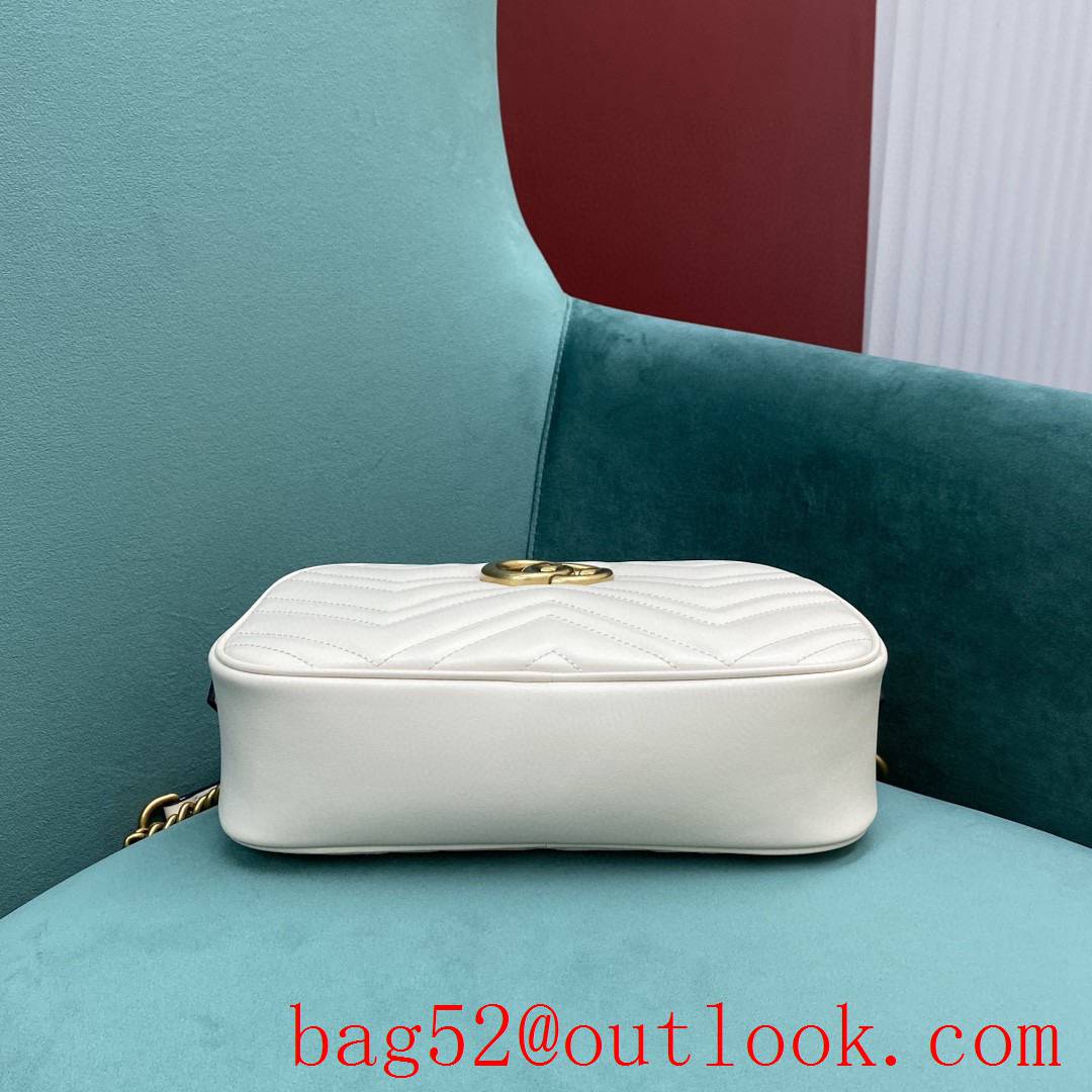 Gucci Marmont original leather white crossbody women's handbag