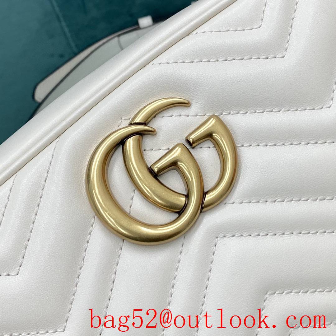 Gucci Marmont original leather white crossbody women's handbag