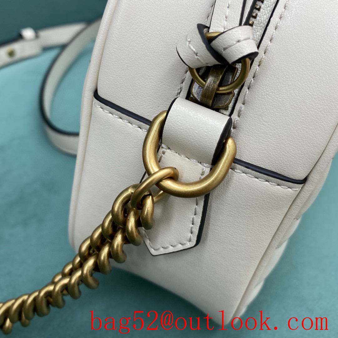 Gucci Marmont original leather white crossbody women's handbag