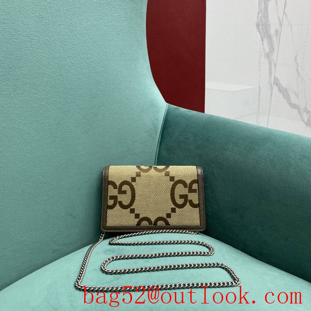 Gucci Mini Dionysus Jacquard Brown supermini camel shoulder women's handbag