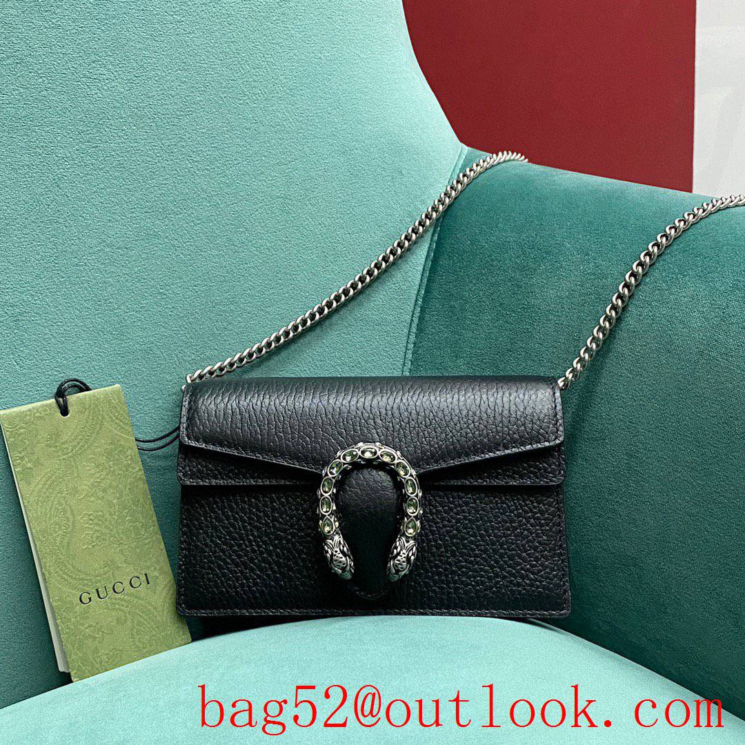 Gucci Dionysus supermini Multipurpose lychee pattern black shoulder women's handbag