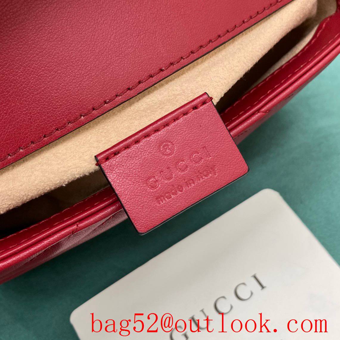 Gucci rose red double GG mini nanomarmont chain shoulder handbag