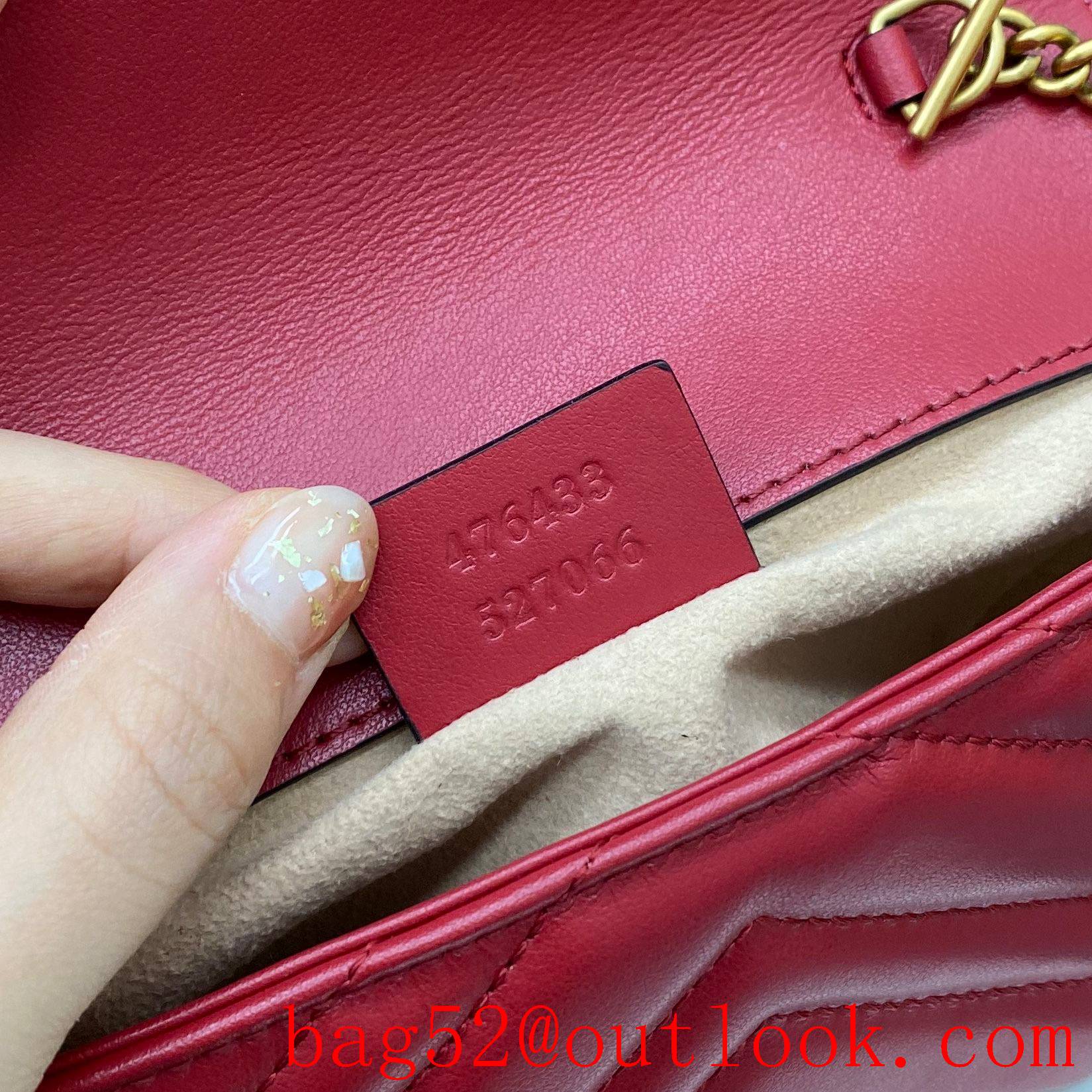 Gucci rose red double GG mini nanomarmont chain shoulder handbag