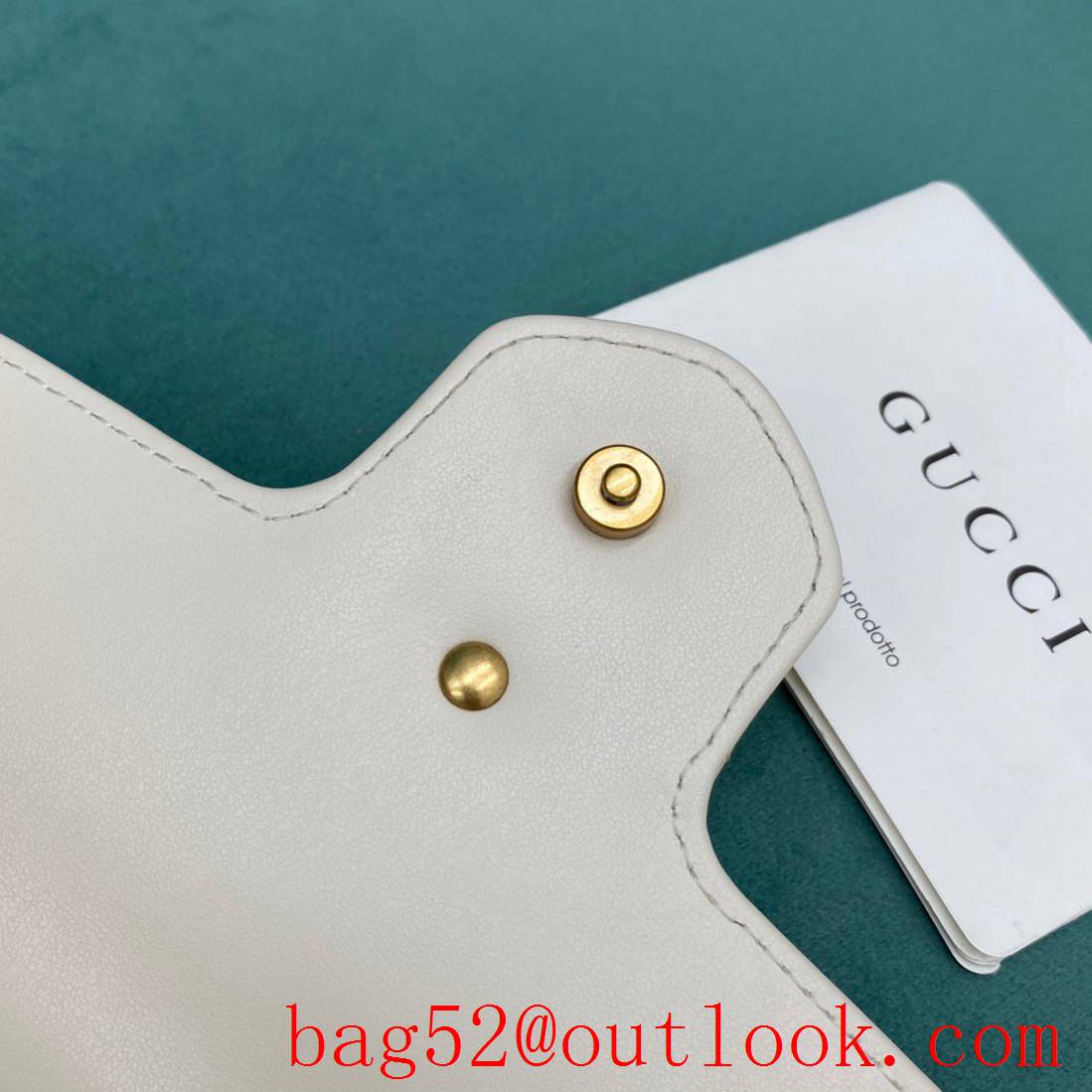 Gucci white double GG mini nanomarmont chain shoulder handbag