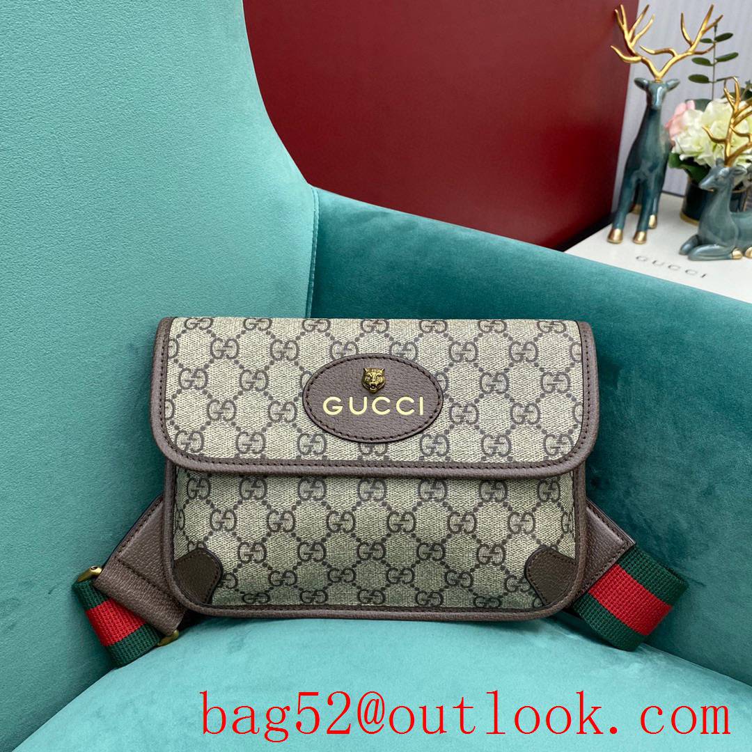 Gucci Tiger head bag small One-sided design women's messenger handbag