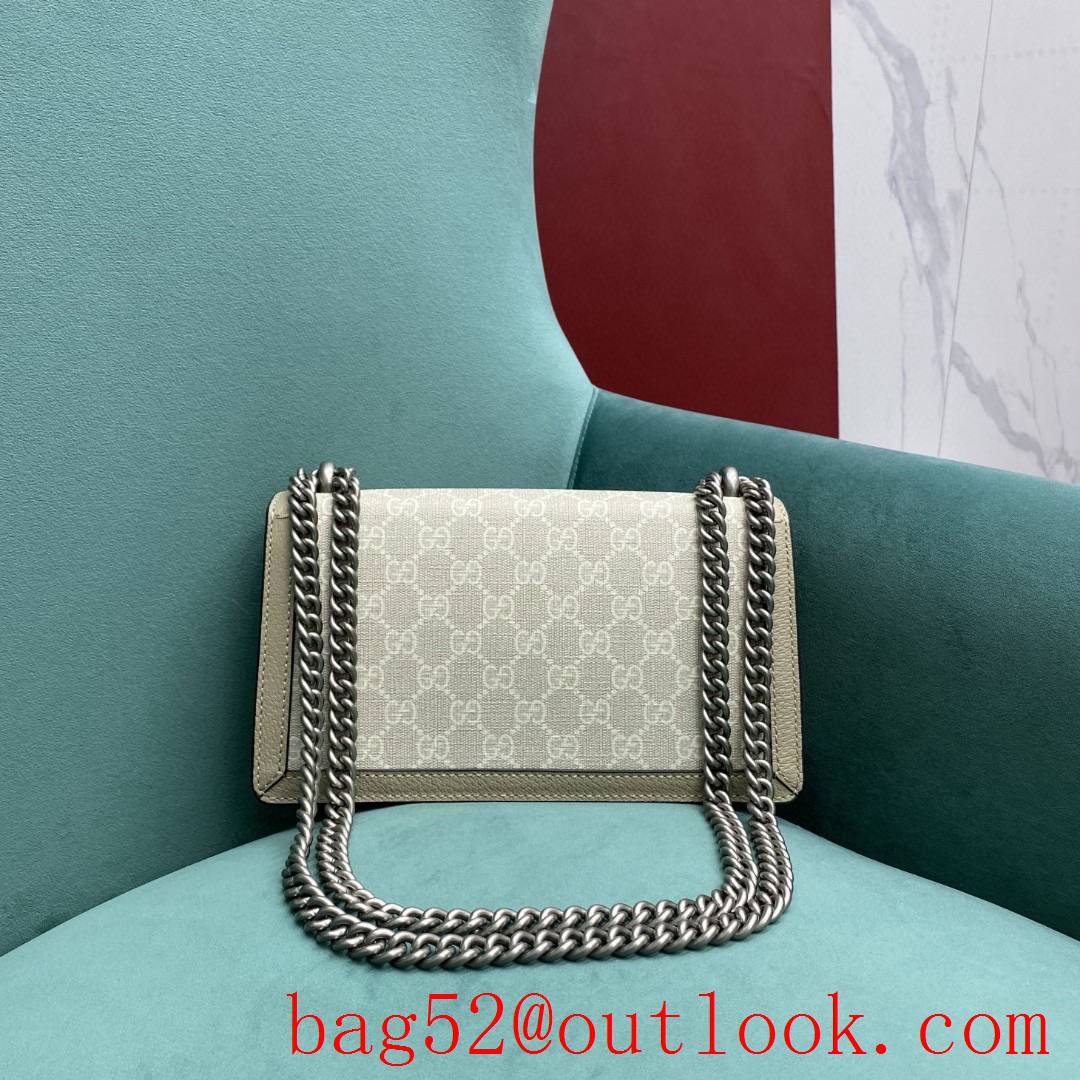 Gucci bacchus silver hardware white women's crossbody handbag