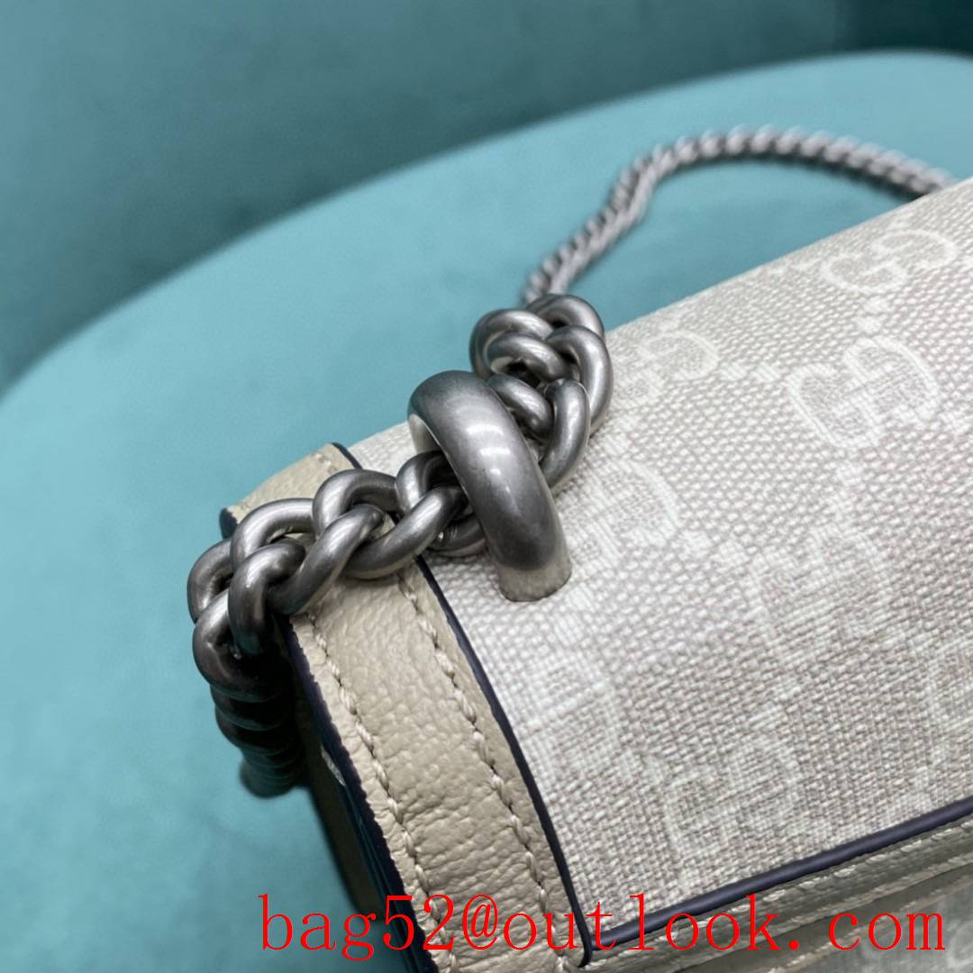 Gucci bacchus silver hardware white women's crossbody handbag