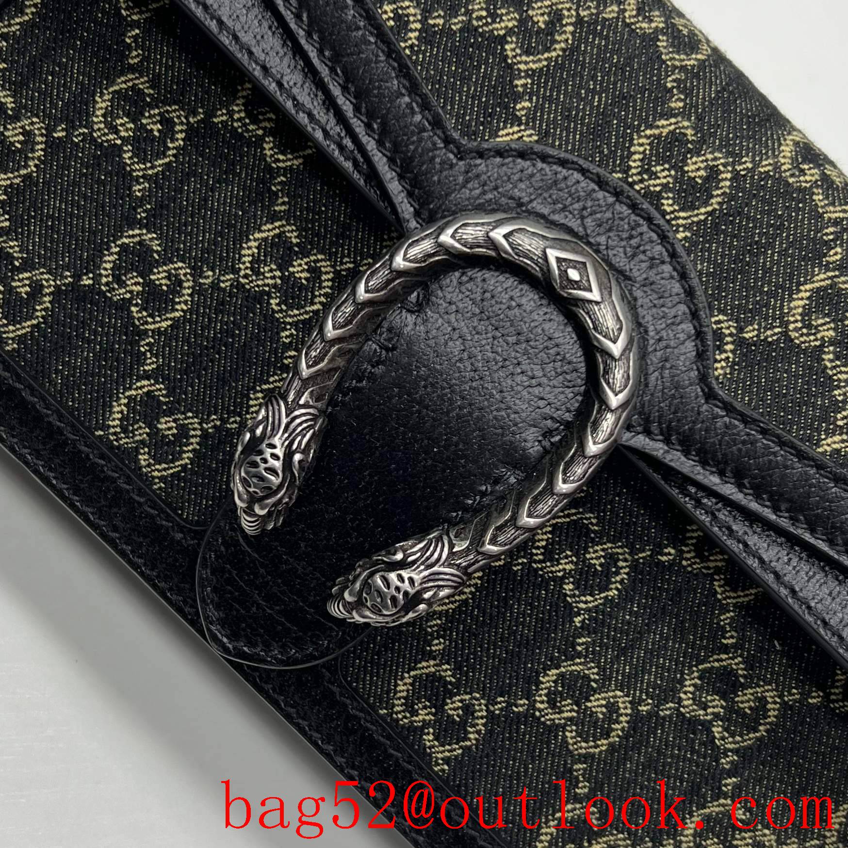 Gucci Black Denim with Diamond Dionysian 25cm women's handbag