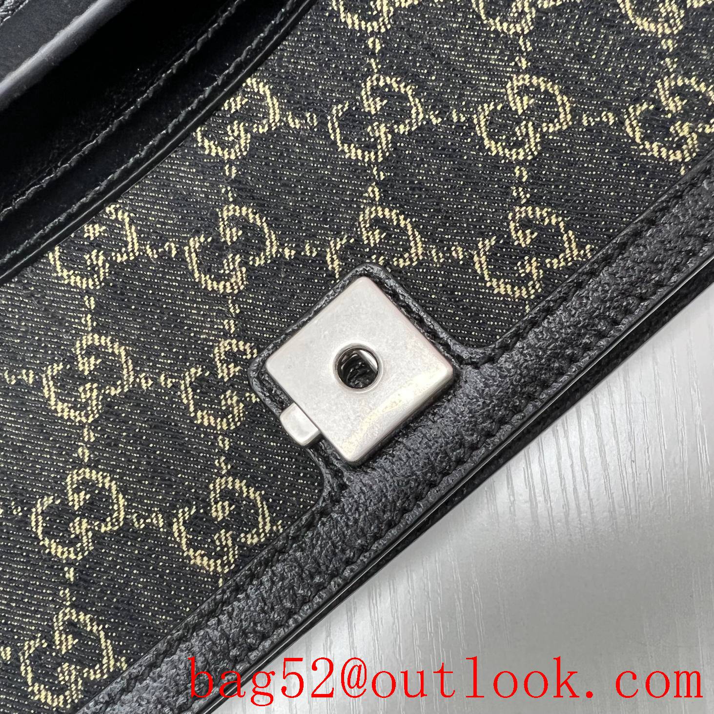 Gucci Black Denim with Diamond Dionysian 25cm women's handbag