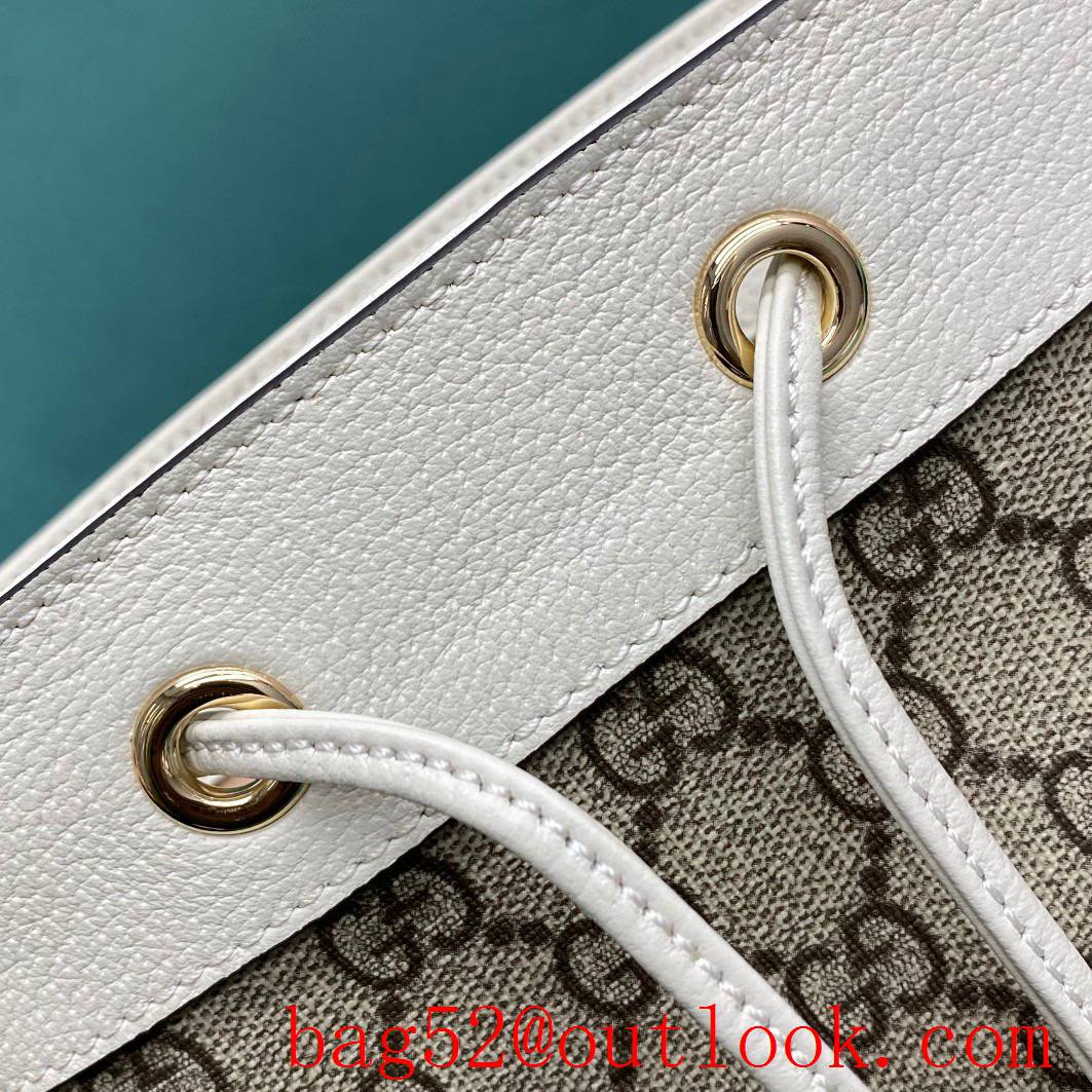 Gucci Ophidia Mini Bucket Combination of soft classic fabric and cowhide material cream shoulder handbag