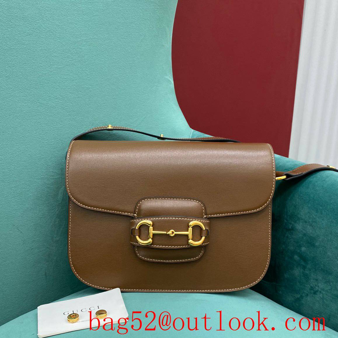 Gucci 1955 Full Leather Saddle brown shoulder handbag