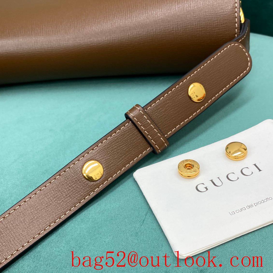 Gucci 1955 Full Leather Saddle brown shoulder handbag