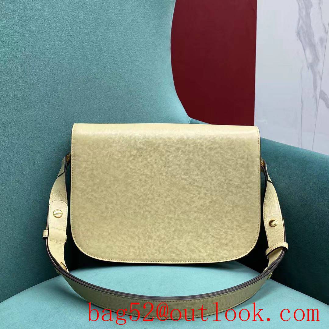 Gucci 1955 Full Leather Saddle cream shoulder handbag