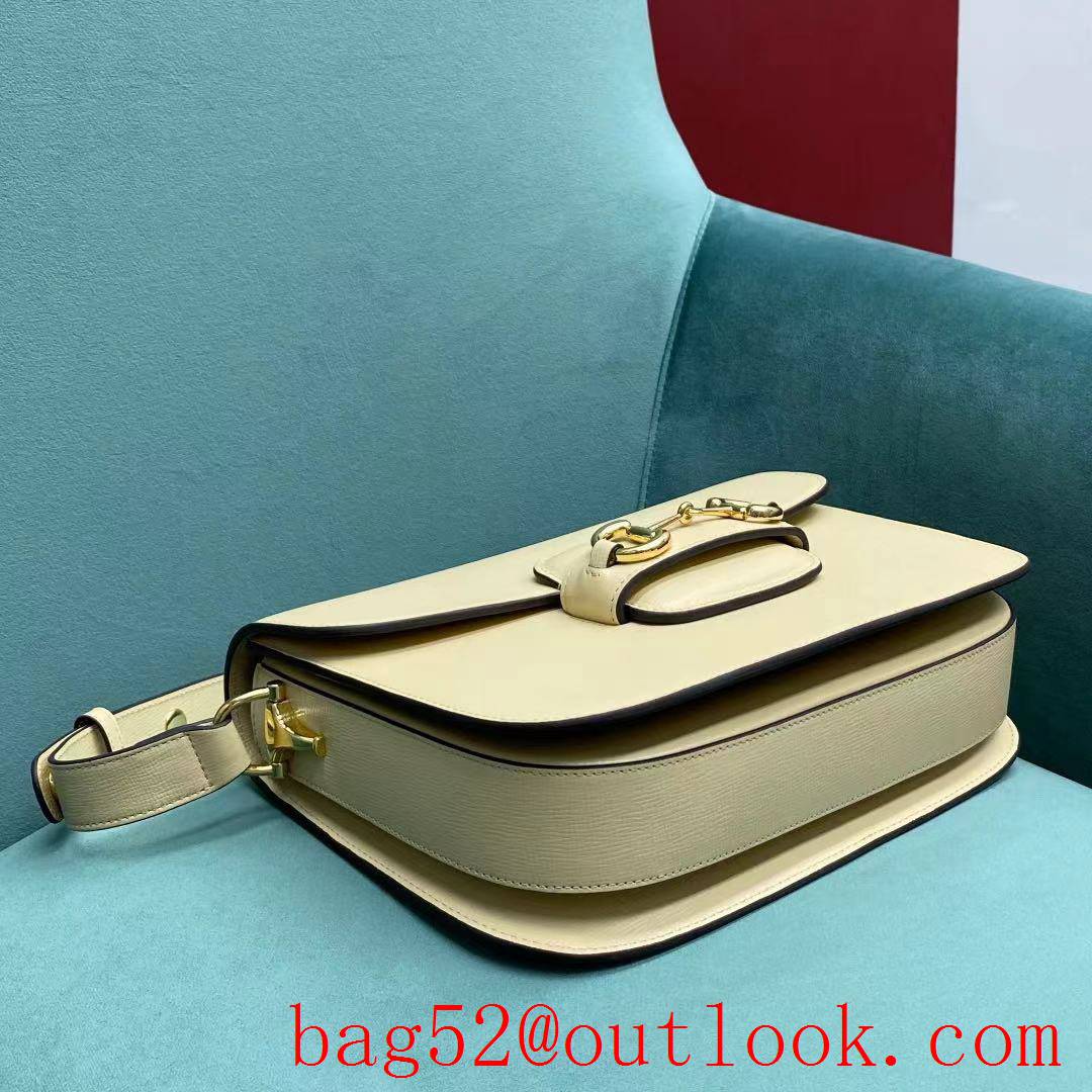 Gucci 1955 Full Leather Saddle cream shoulder handbag