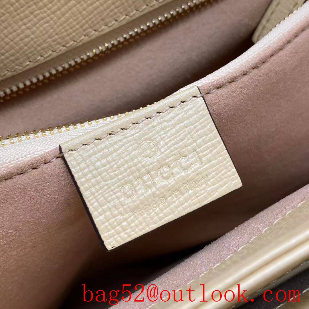 Gucci 1955 Full Leather Saddle cream shoulder handbag