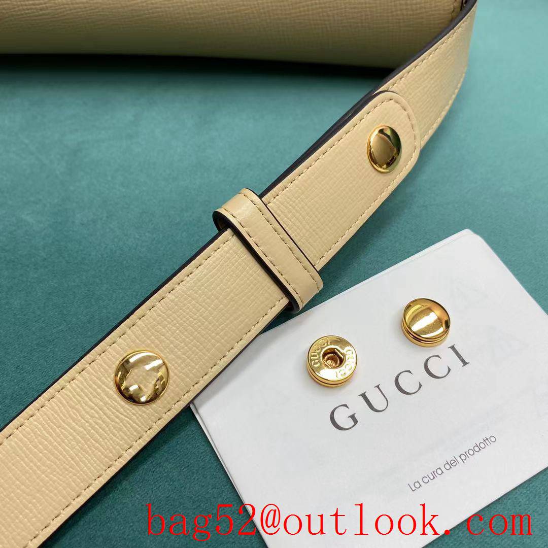 Gucci 1955 Full Leather Saddle cream shoulder handbag