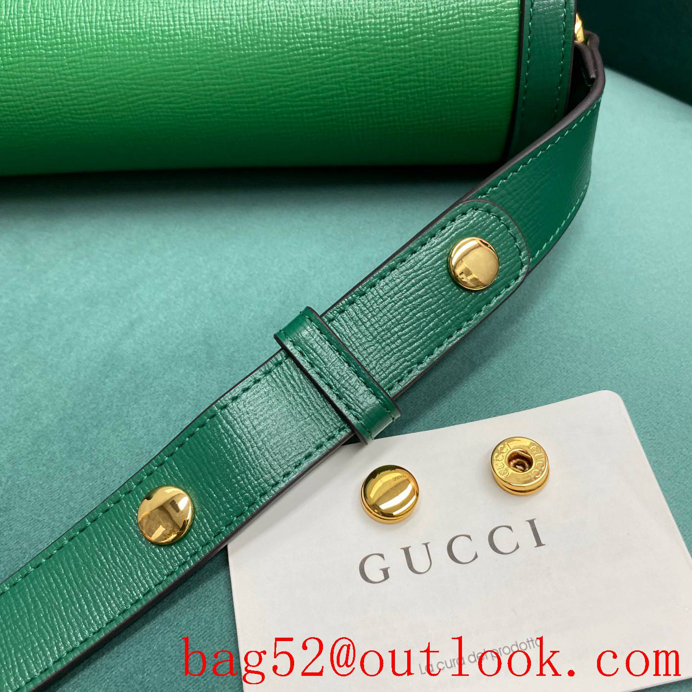 Gucci 1955 Full Leather Saddle green shoulder handbag