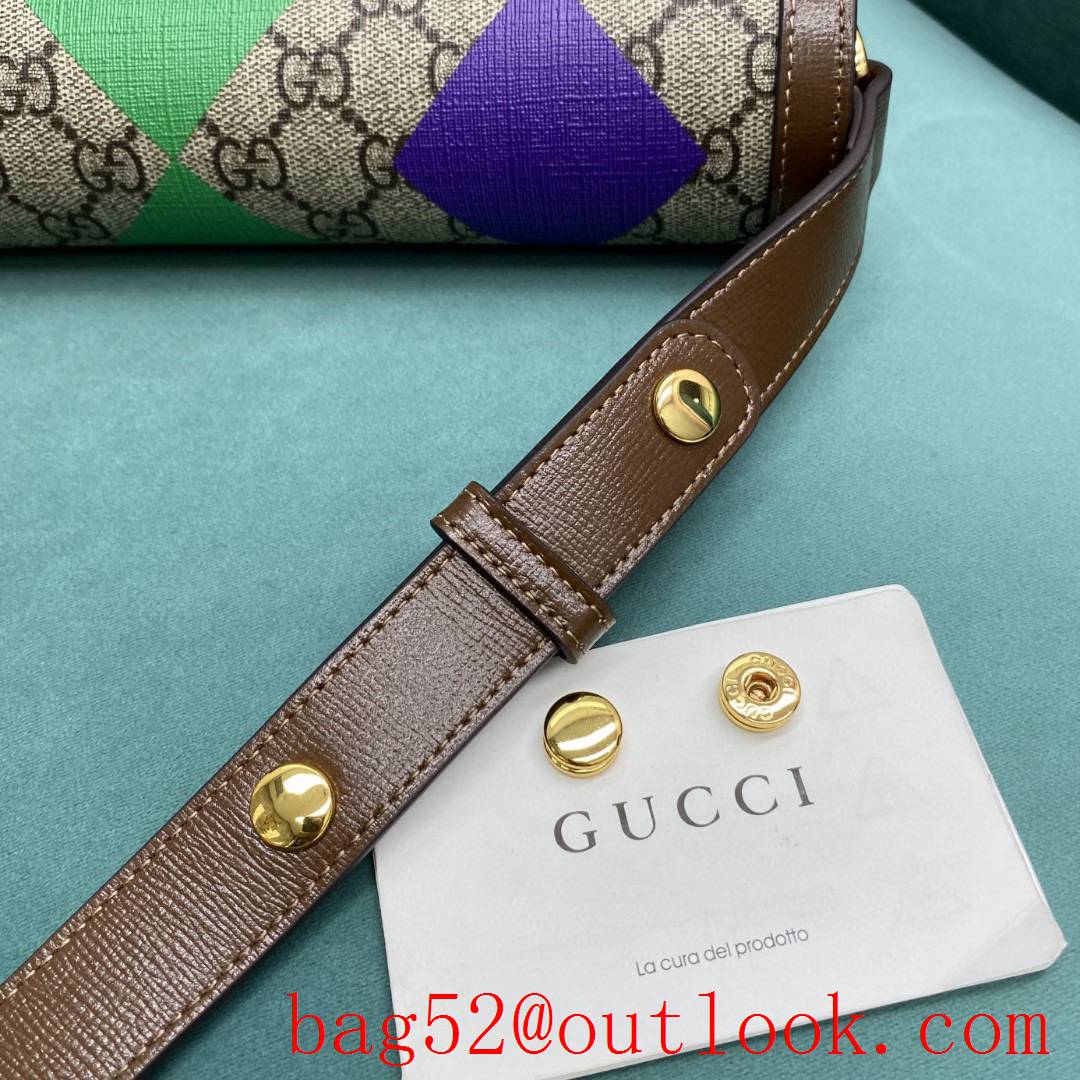 Gucci 1955 Vintage Graffiti Saddle women's green handbag
