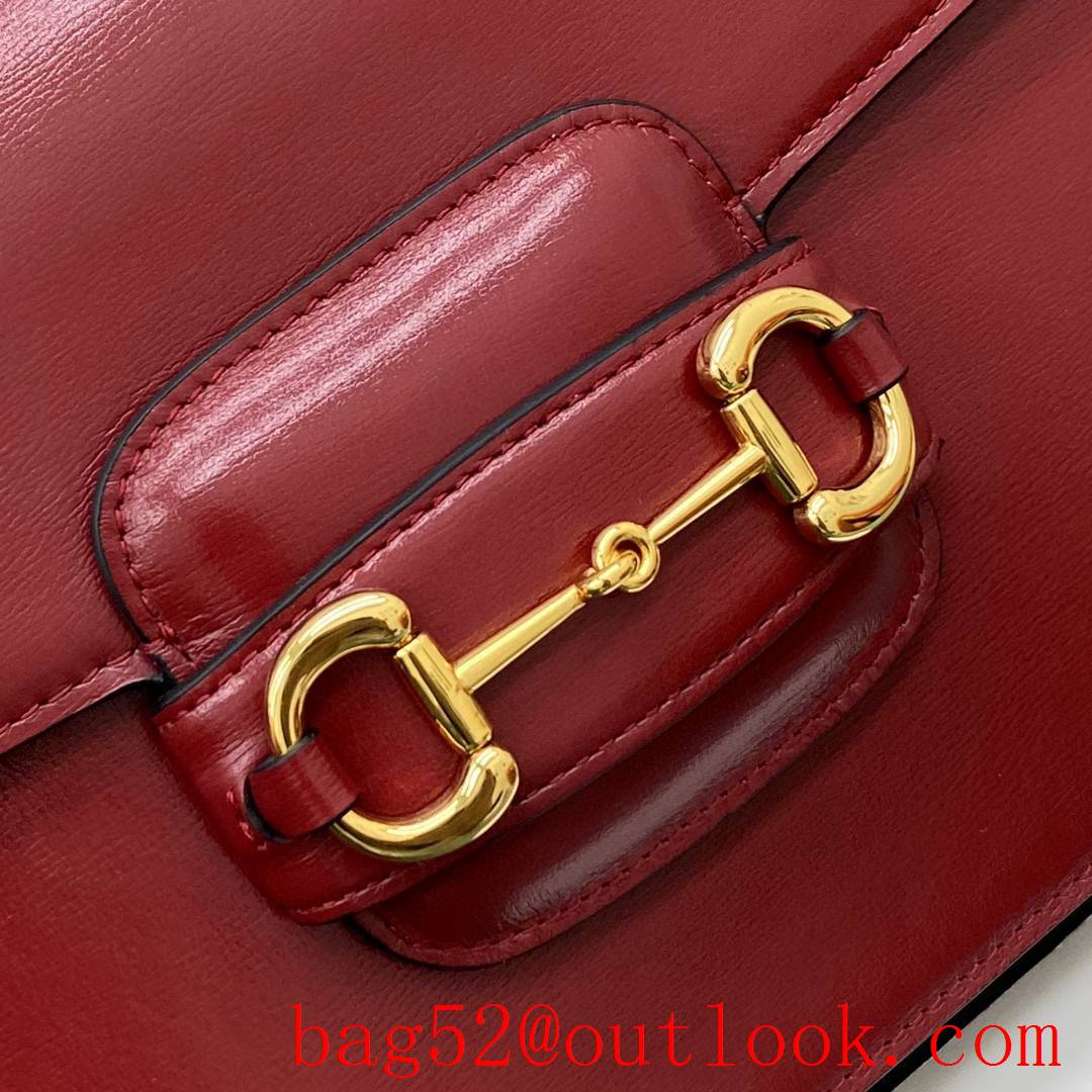 Gucci 1955 Full Leather Saddle red shoulder handbag