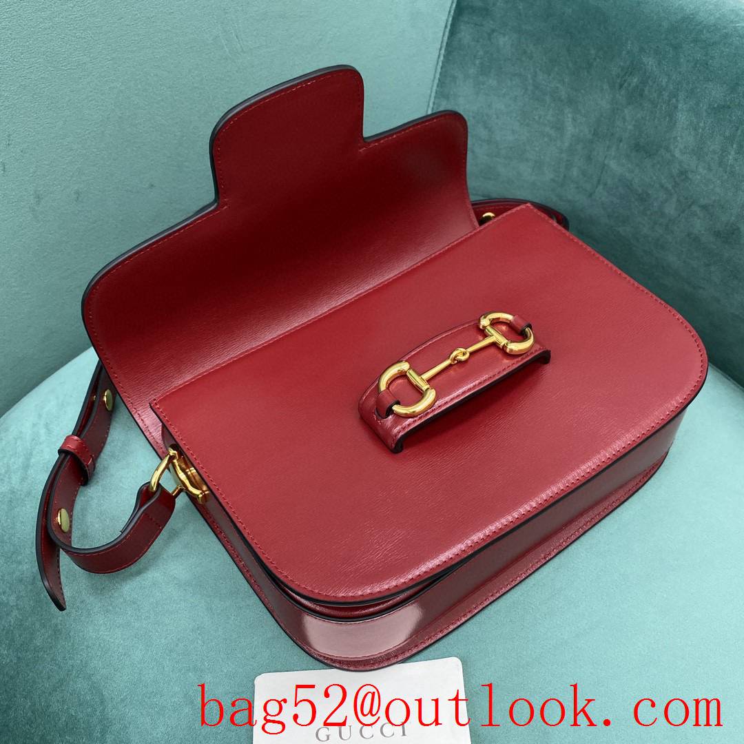 Gucci 1955 Full Leather Saddle red shoulder handbag