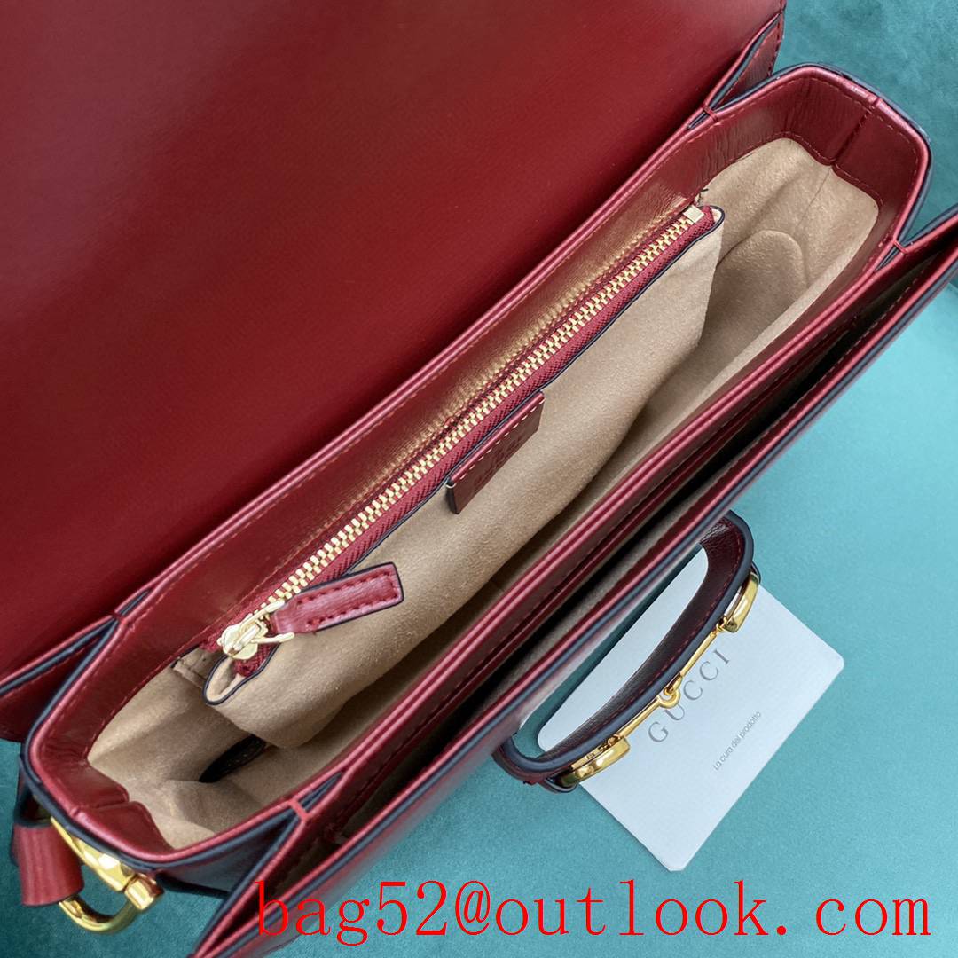 Gucci 1955 Full Leather Saddle red shoulder handbag