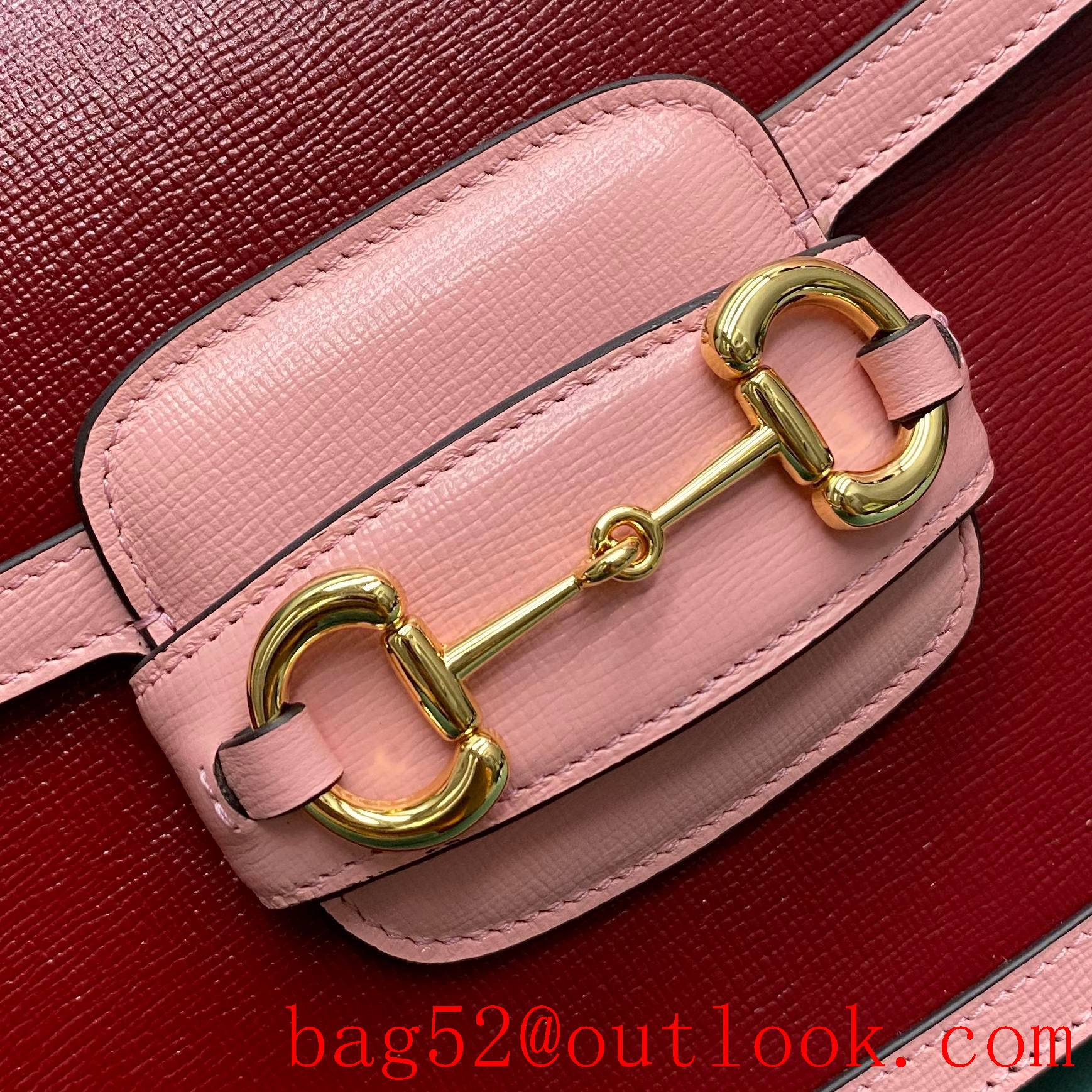 Gucci 1955 Full Leather Saddle rose red shoulder handbag