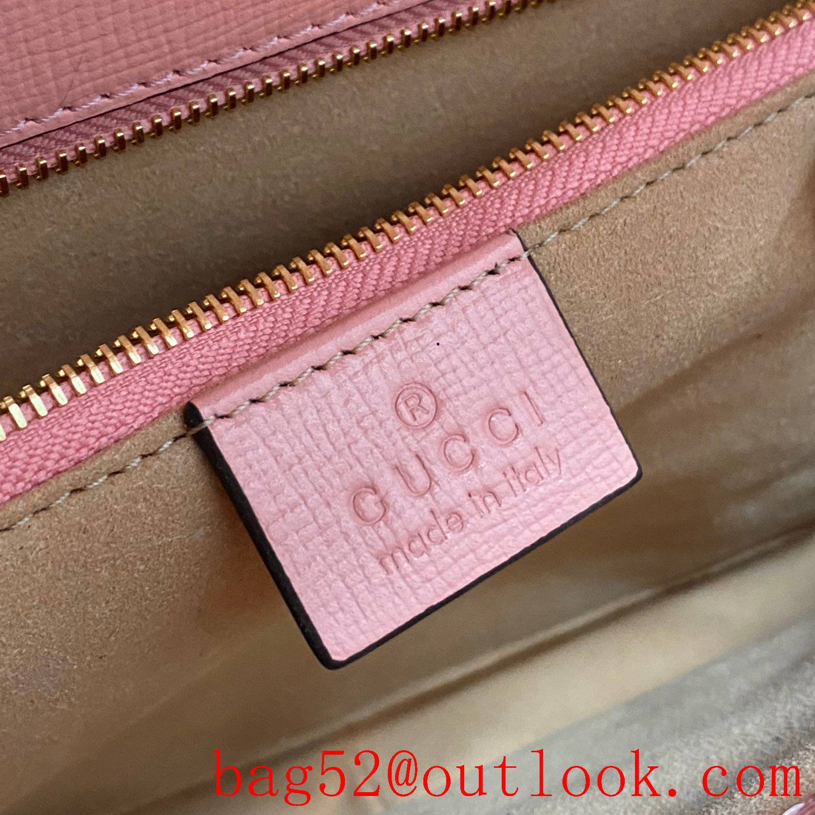 Gucci 1955 Full Leather Saddle rose red shoulder handbag