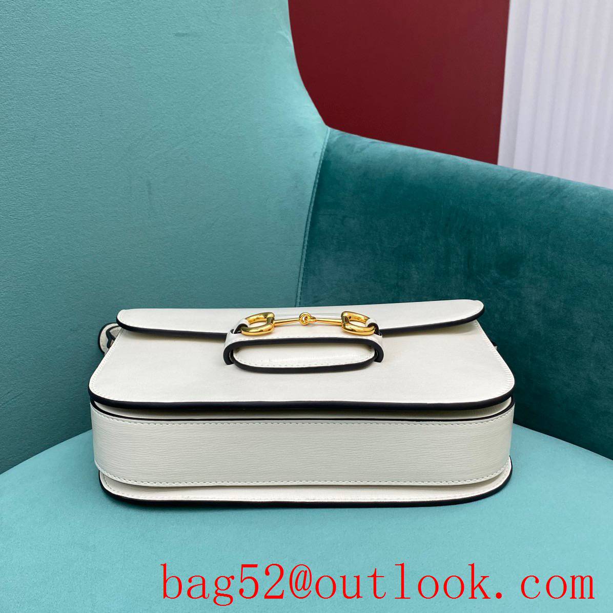 Gucci 1955 Full Leather Saddle white shoulder handbag