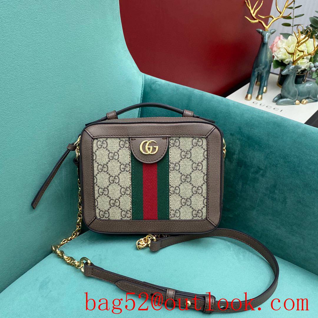 Gucci Ophidia Mini Shoulder Bag with Red and Green Striped Web Shoulder women's handbag