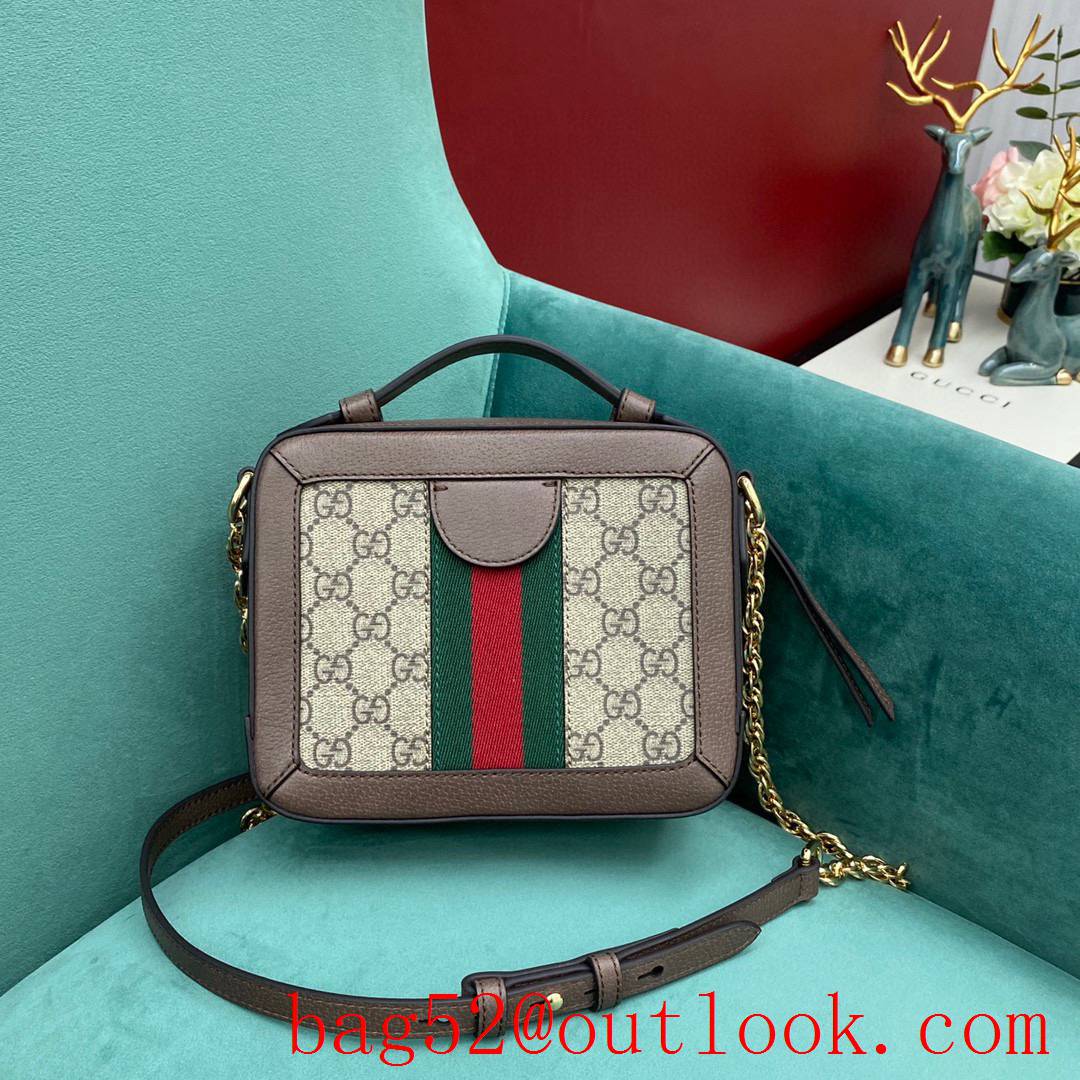 Gucci Ophidia Mini Shoulder Bag with Red and Green Striped Web Shoulder women's handbag