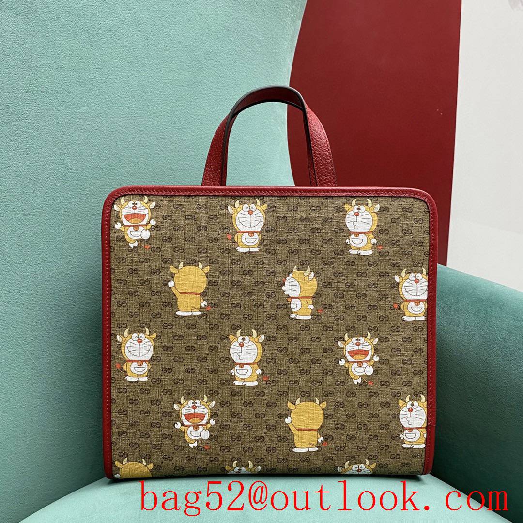 Gucci Children's jingle cat tote Doraemon patterns large handbag