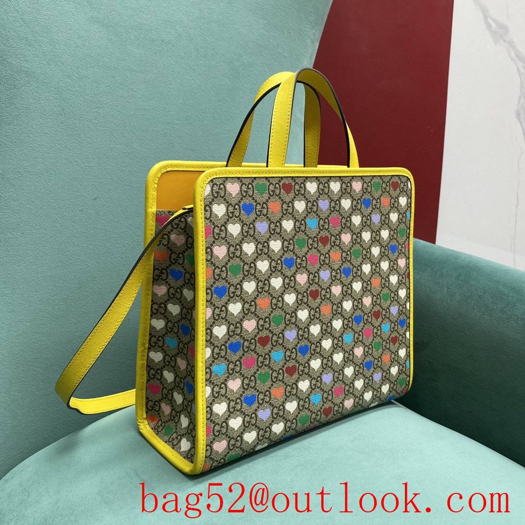 Gucci Children's Heart Tote large capacity yellow handbag