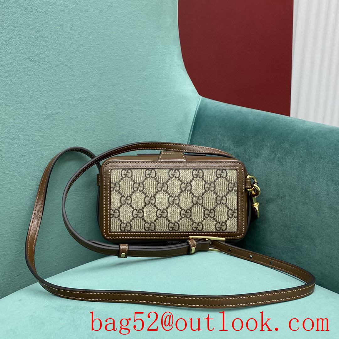 Gucci small box brown shoulder women's handbag