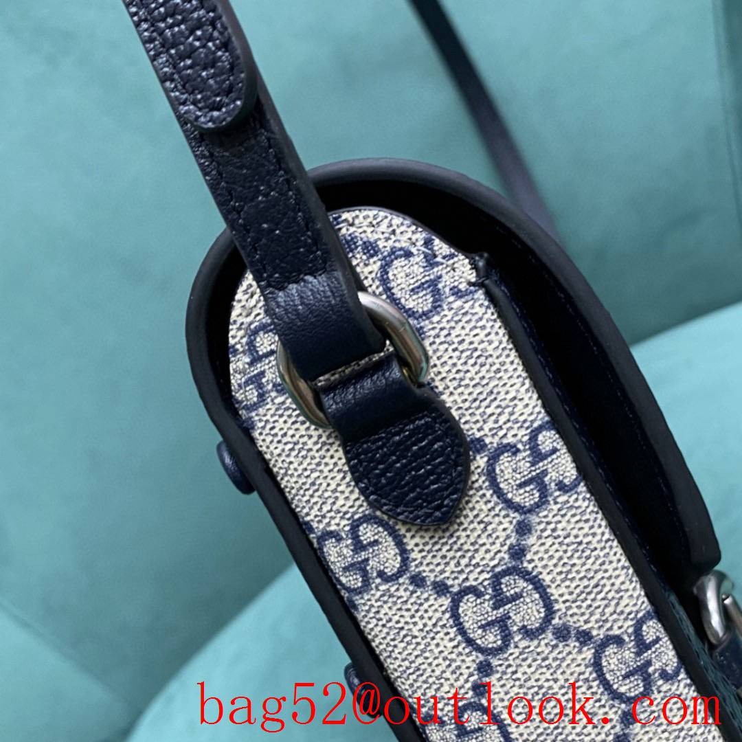 Gucci 1955 Horsebit Phone Case navy blue women's handbag