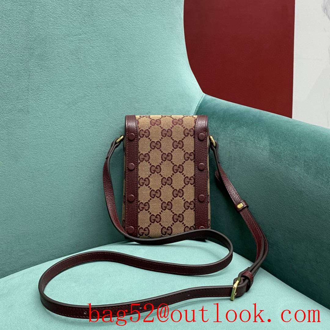 Gucci 1955 Horsebit Phone Case winered women's handbag