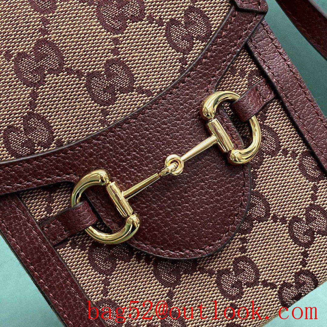 Gucci 1955 Horsebit Phone Case winered women's handbag